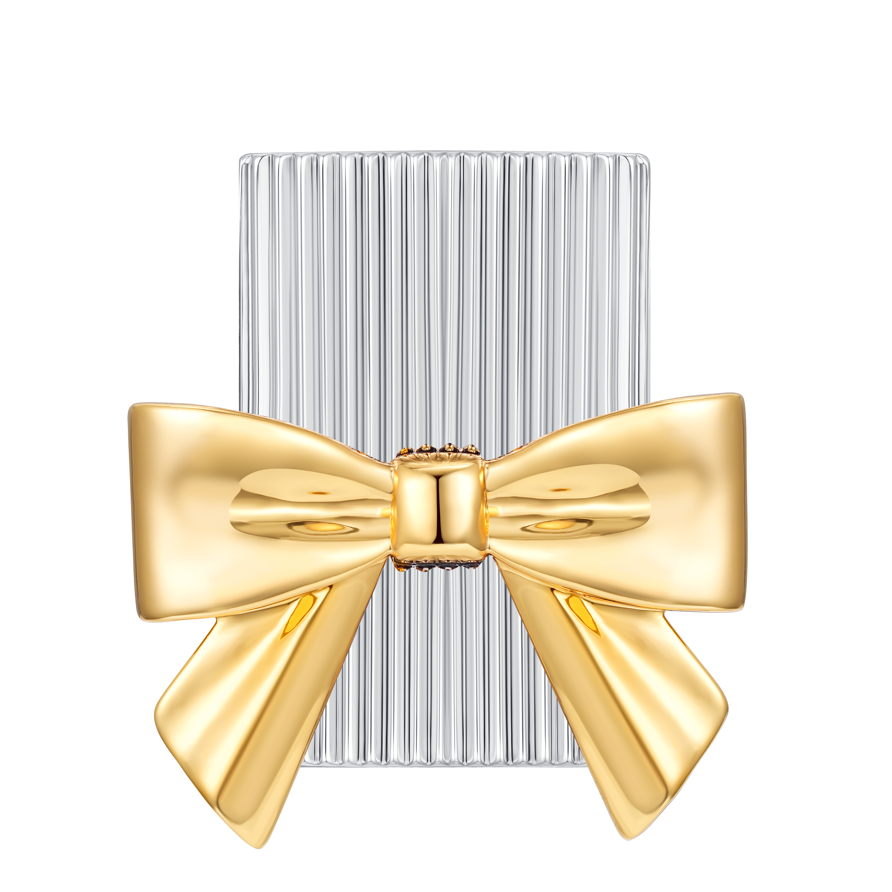 Bow-Adorned Square Stud Earrings Gold