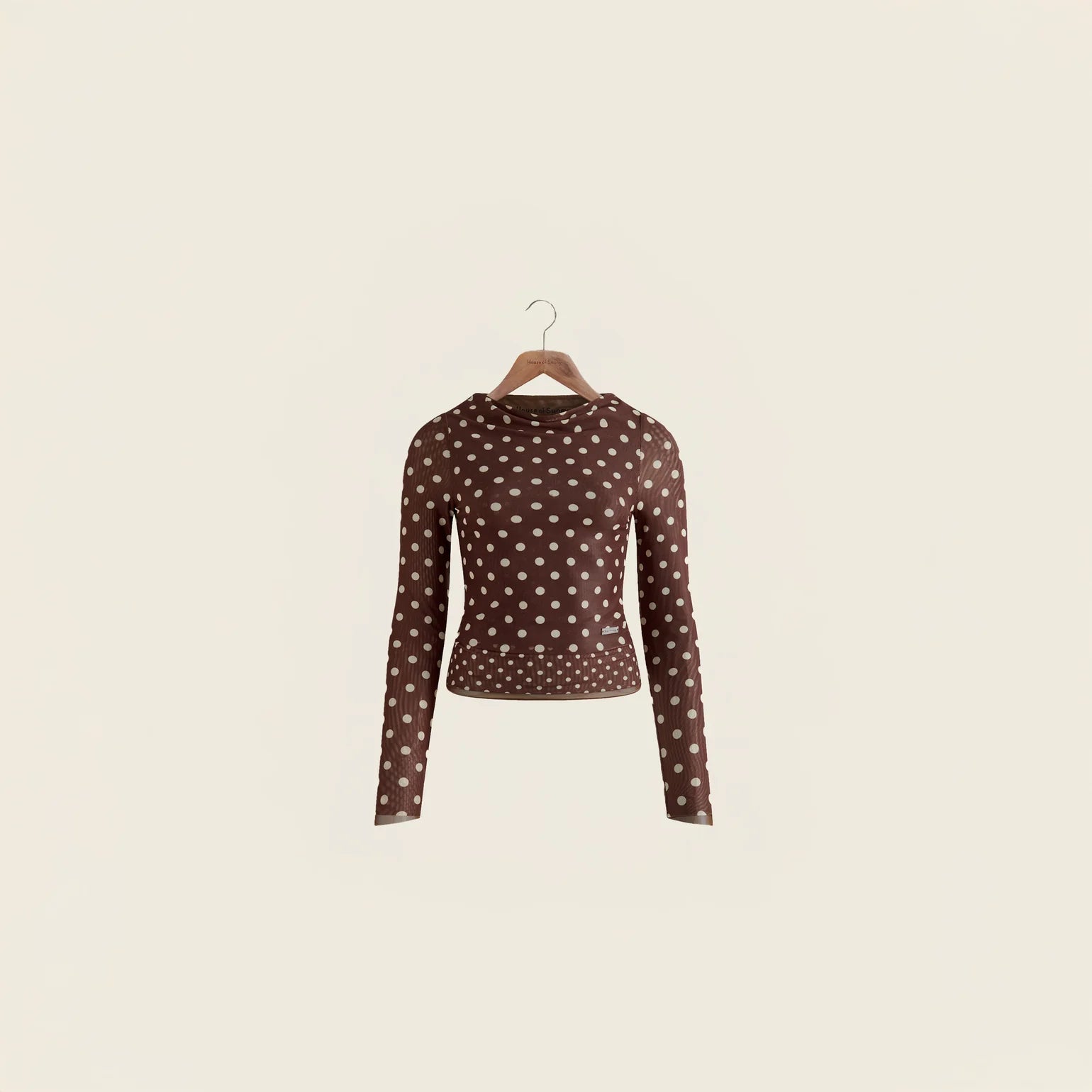 Double Layer Polka Dot Mesh Long Sleeve
