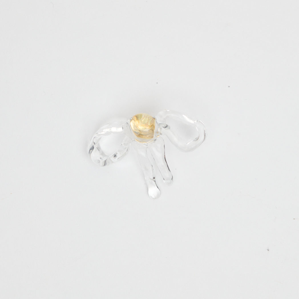 Glass Bow Earrings Clear