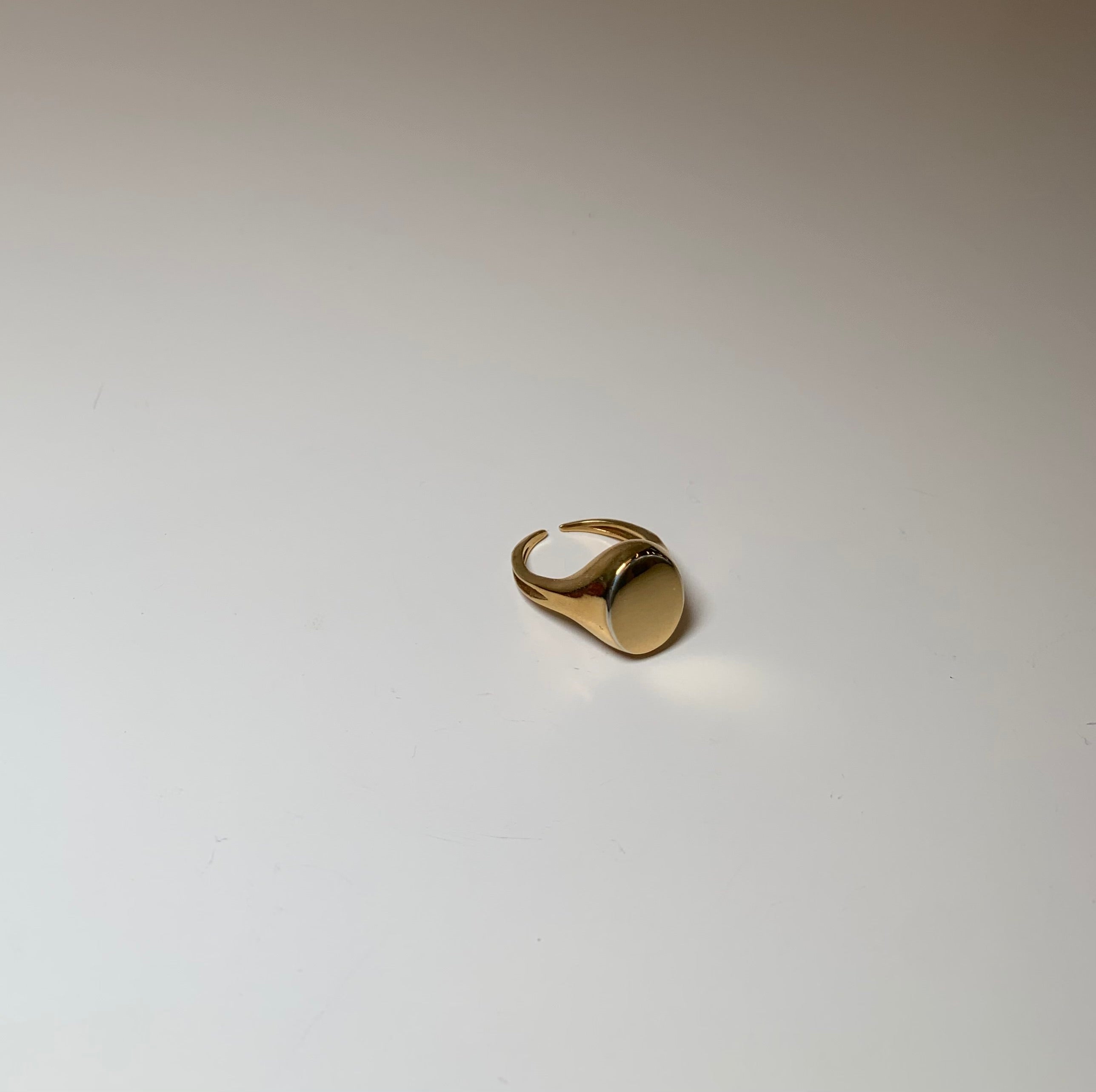 Gold X Signet Ring