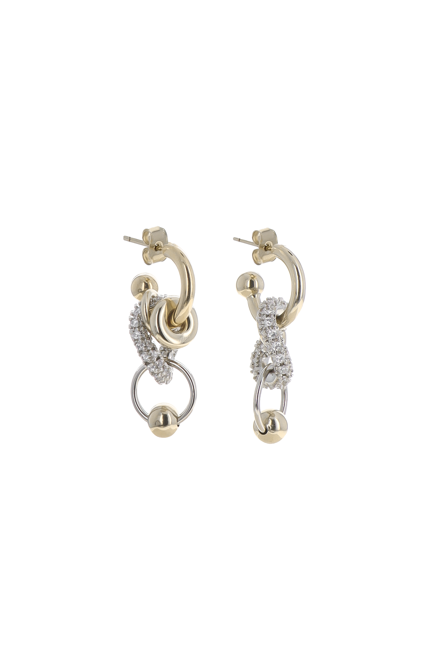 LEXIE EARRINGS GOLD AND PALLADIUM