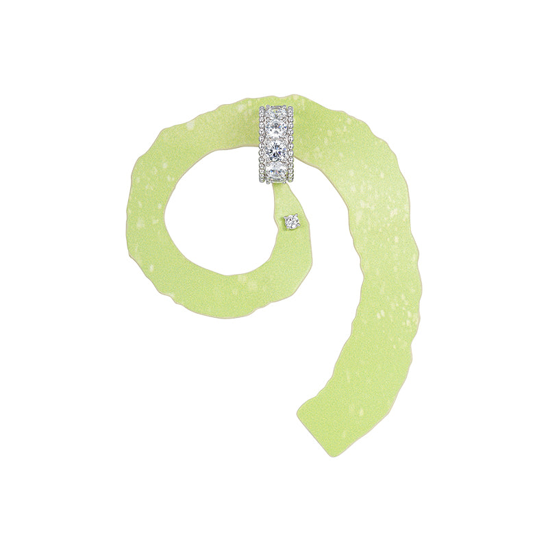 Apple Peel Stud Earring Green
